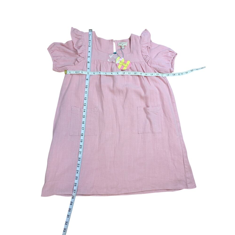 Hayden Girls NWT Pink Patch Pocket Square Ruffled Dress Size Small - Picture 4 of 7
